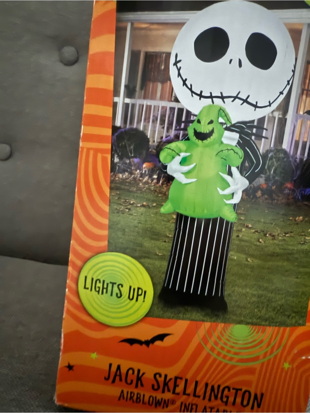 Disney Jack Skellington and Green Oogie Boogie LED Inflatable Porch Decor